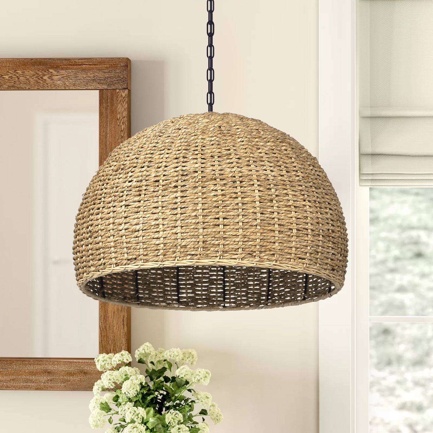 Bohemian Seagrass High Quality Woven pendant light for outdoor