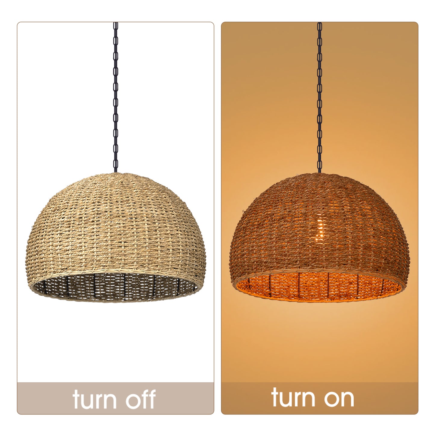 Bohemian Seagrass High Quality Woven pendant light for outdoor