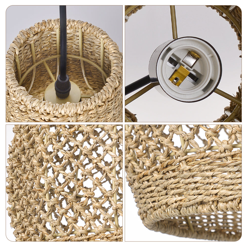 Kettle Style Hemp Rope Braided Handmade Pendant Light