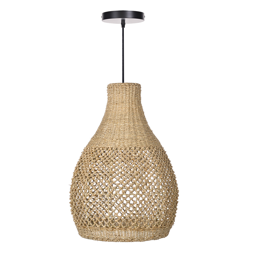 Kettle Style Hemp Rope Braided Handmade Pendant Light