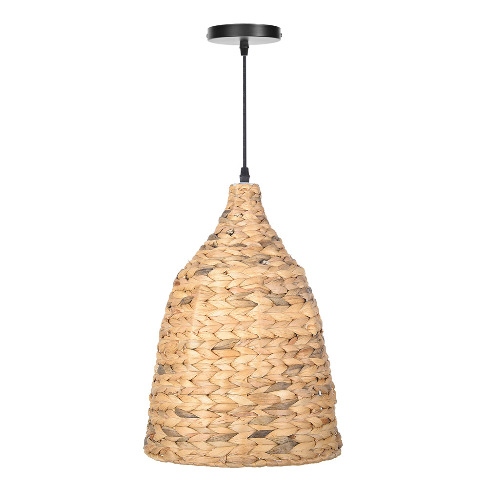 Boho style Seagrass Semi-circular Hand Woven Rattan Pendant Lights