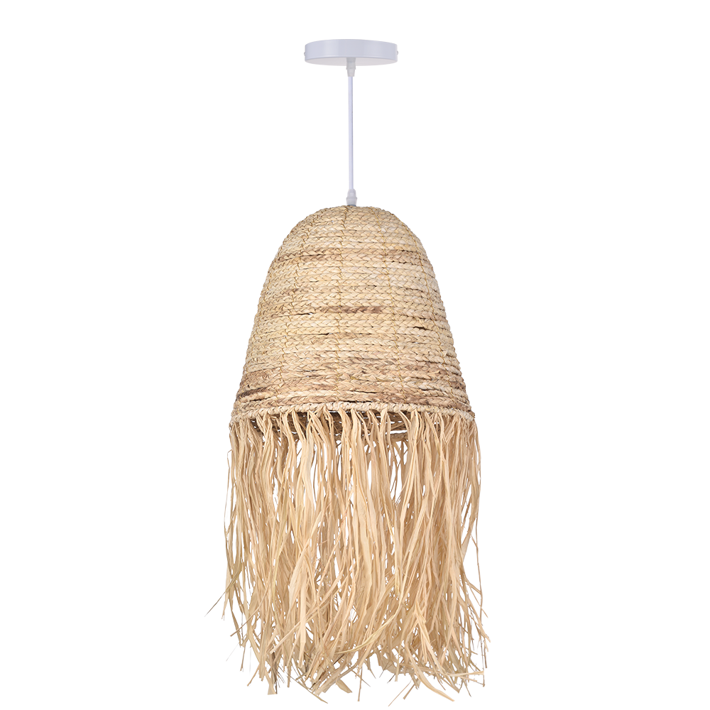 Pastoral style creative raffia straw hanging light shade