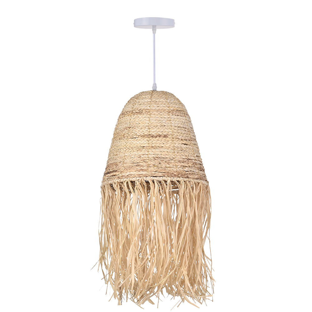 Pastoral style creative raffia straw hanging light shade