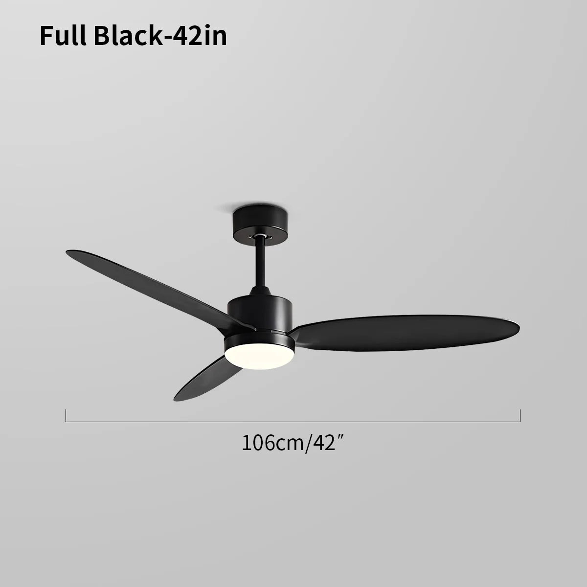 3-Blade Ceiling Fan With Light for Bedroom