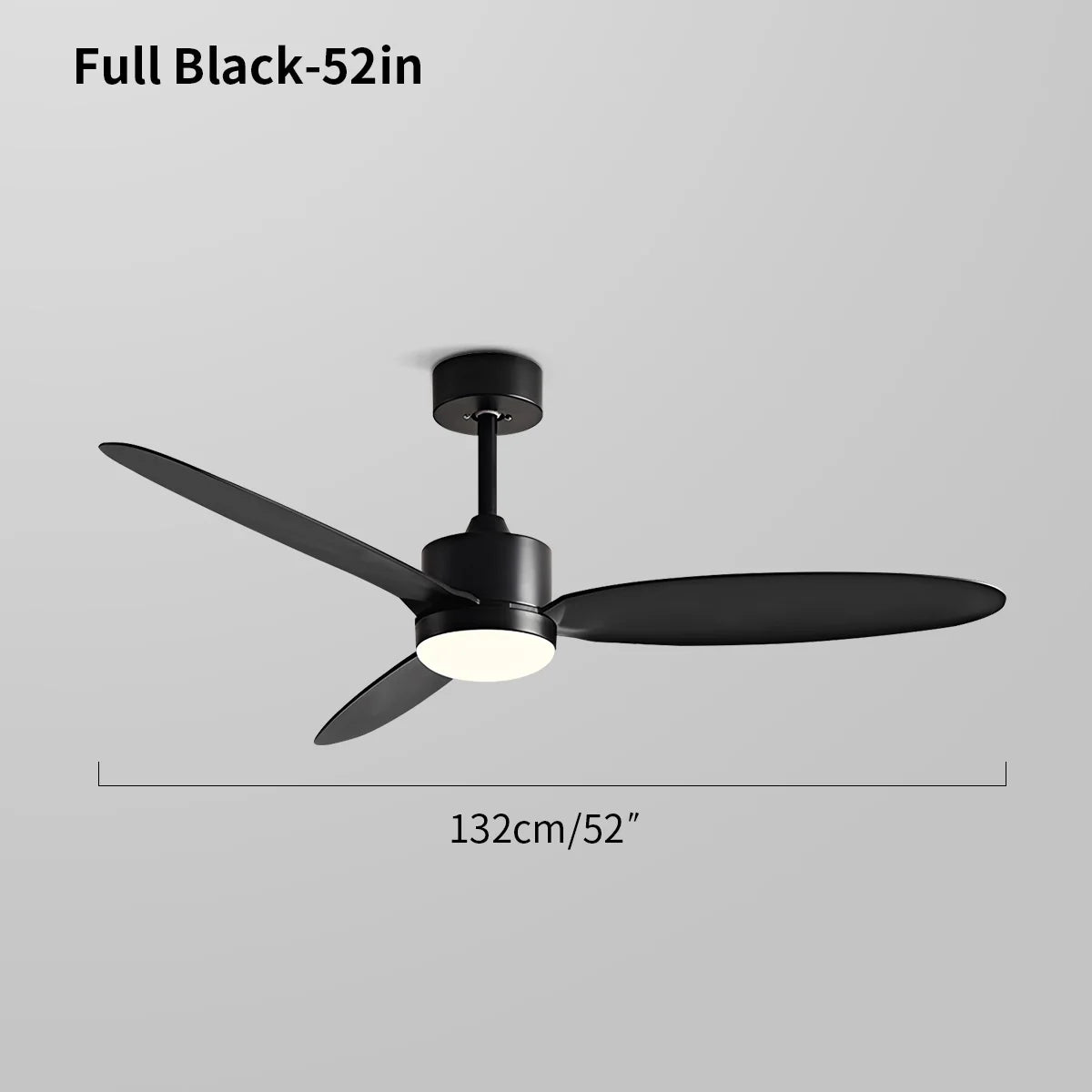3-Blade Ceiling Fan With Light for Bedroom