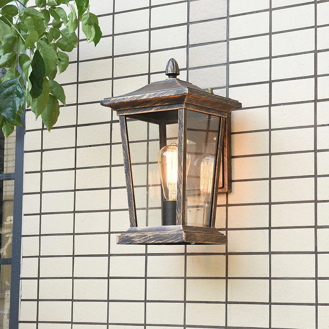 Glass Cottage Bird Cage Outdoor Wall Light