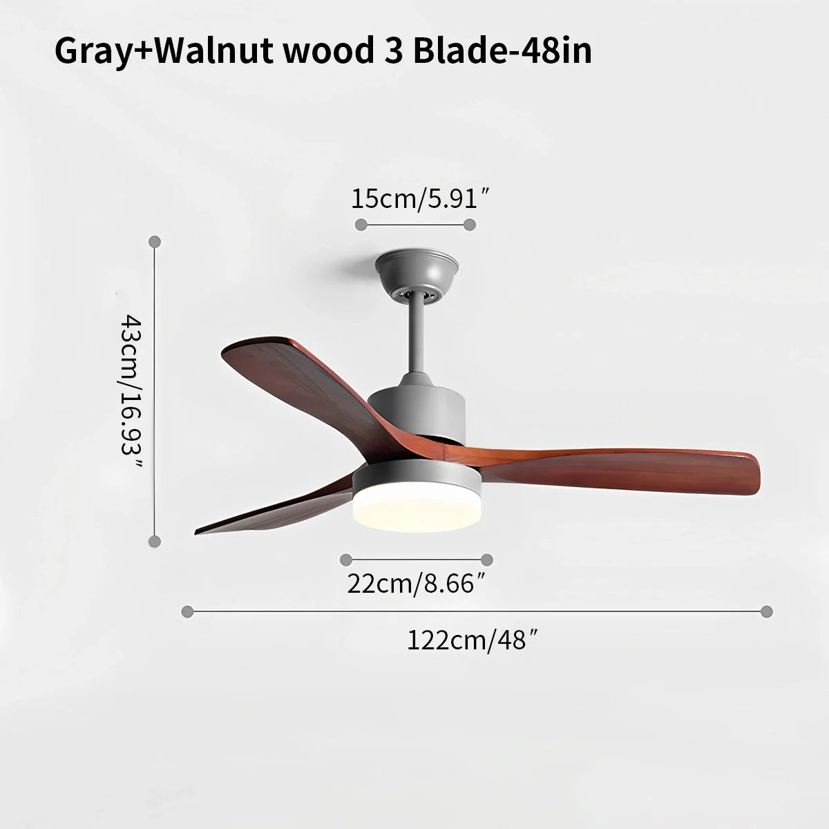 Wood Ceiling Fan Light for Living Room