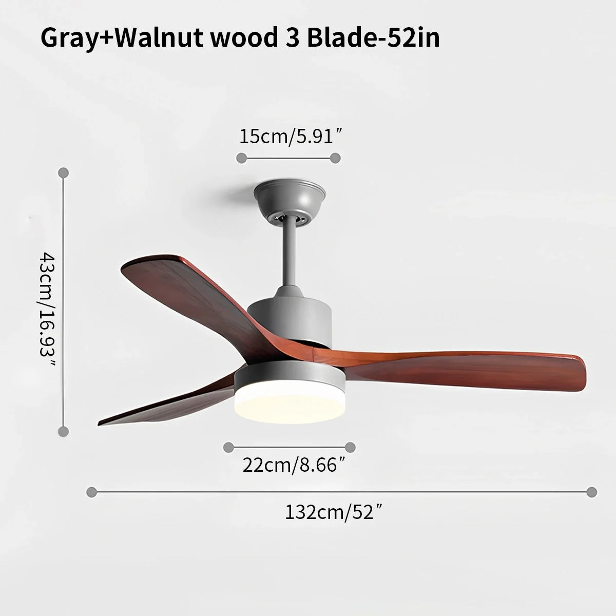 Wood Ceiling Fan Light for Living Room