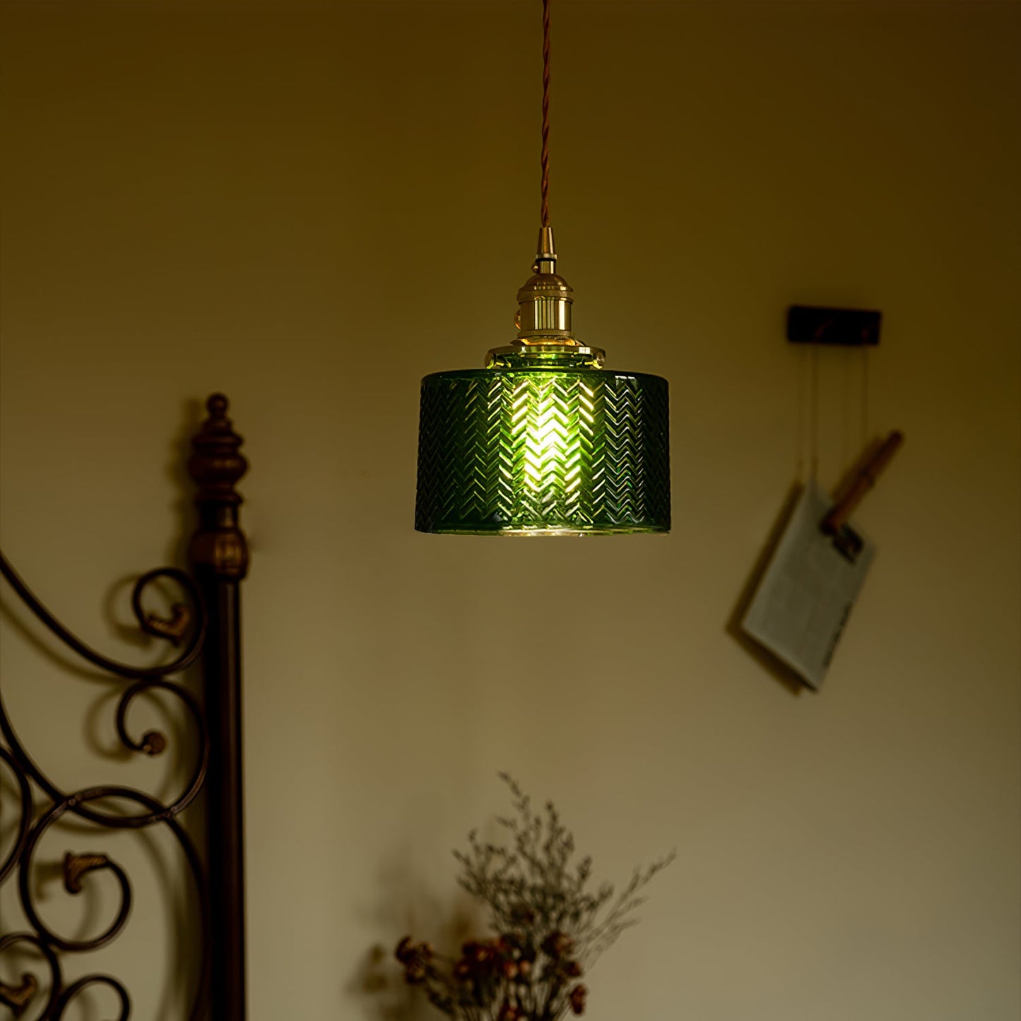 Green Glass Pendant Lamp