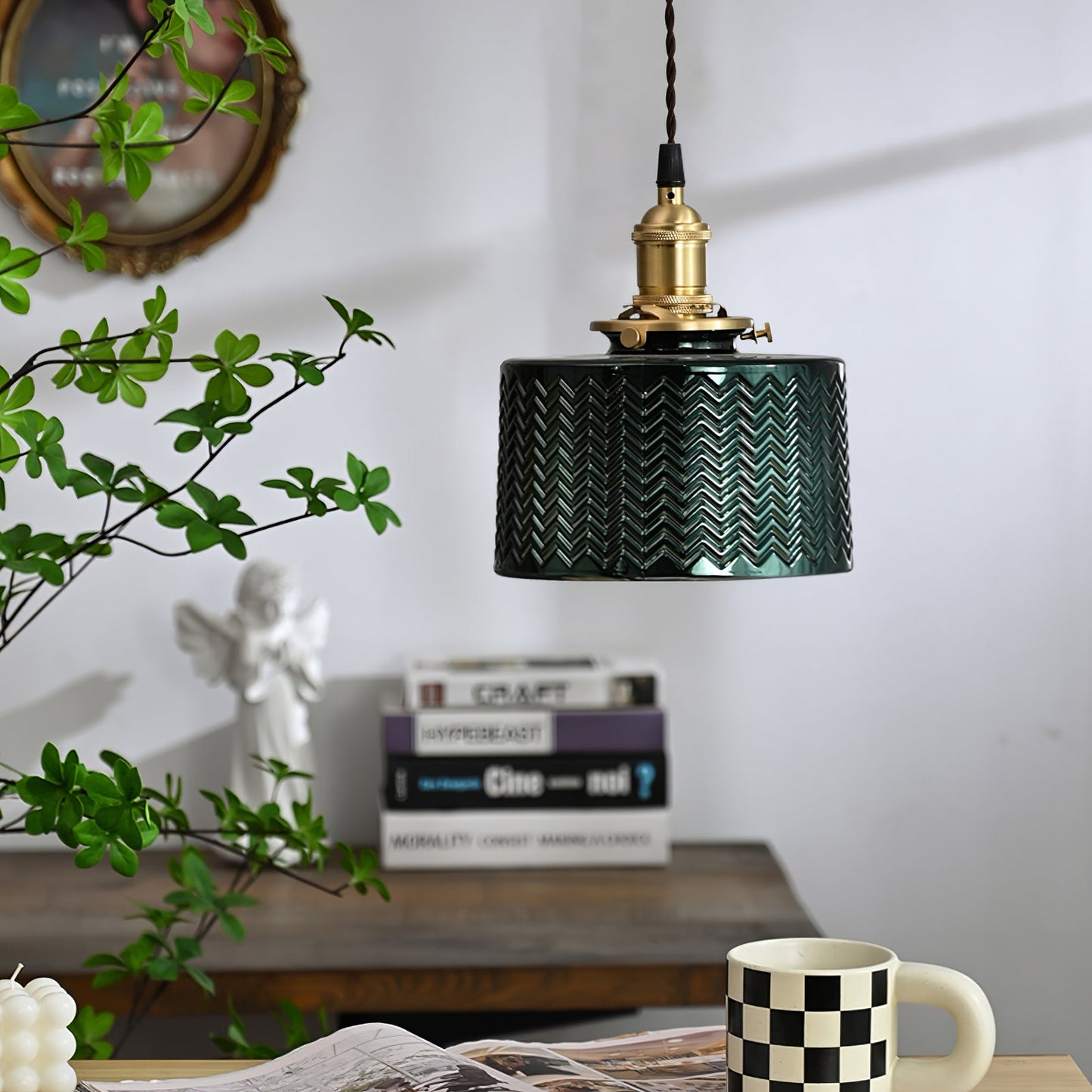 Green Glass Pendant Lamp