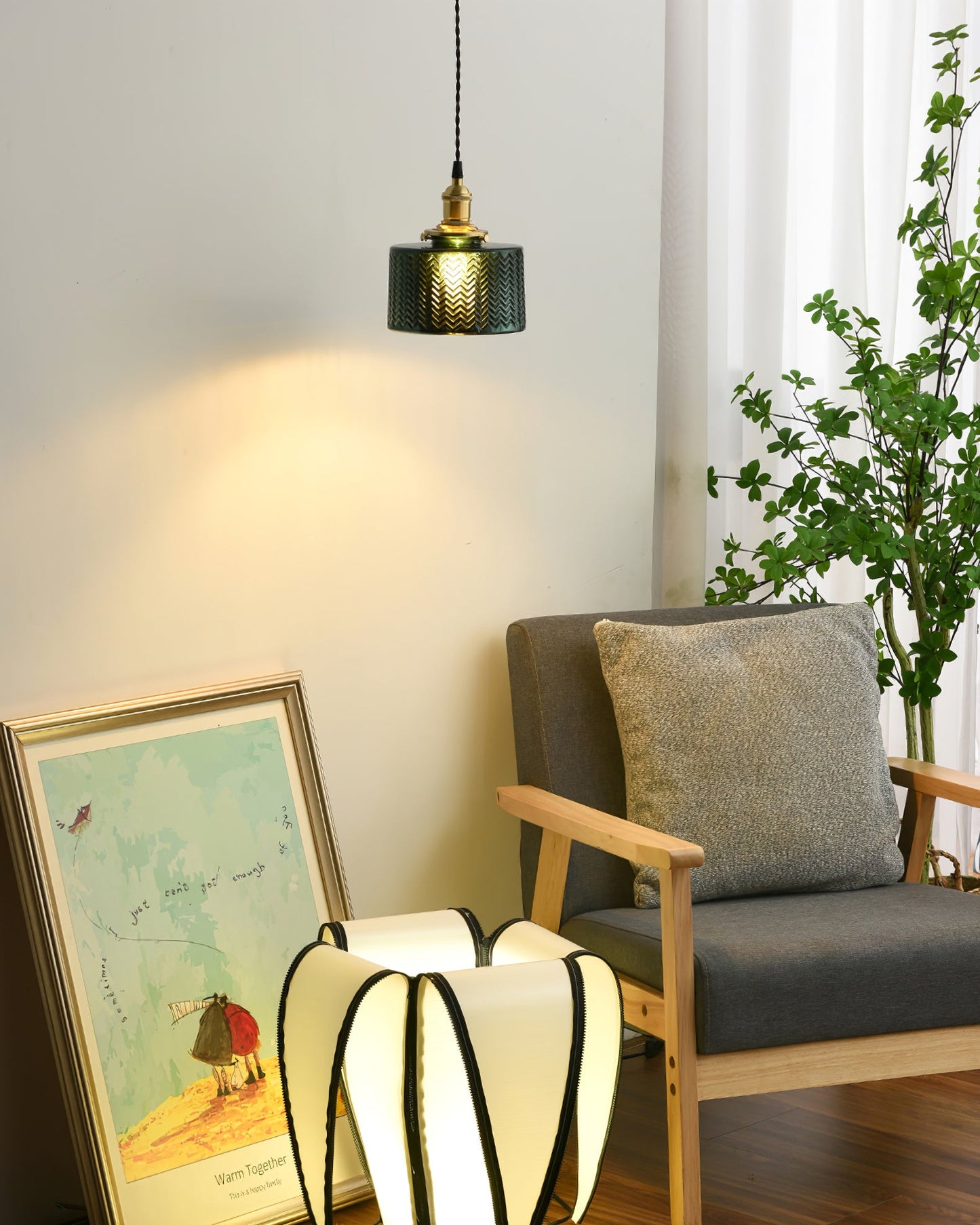 Green Glass Pendant Lamp