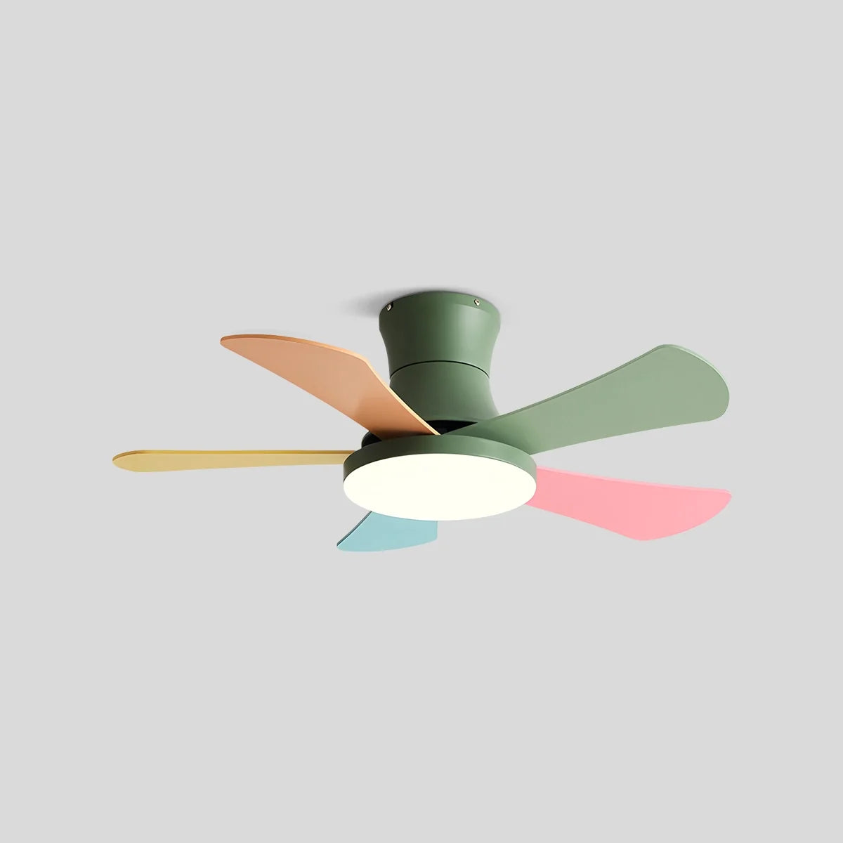 Scandi Low Profile Ceiling Fan with Light