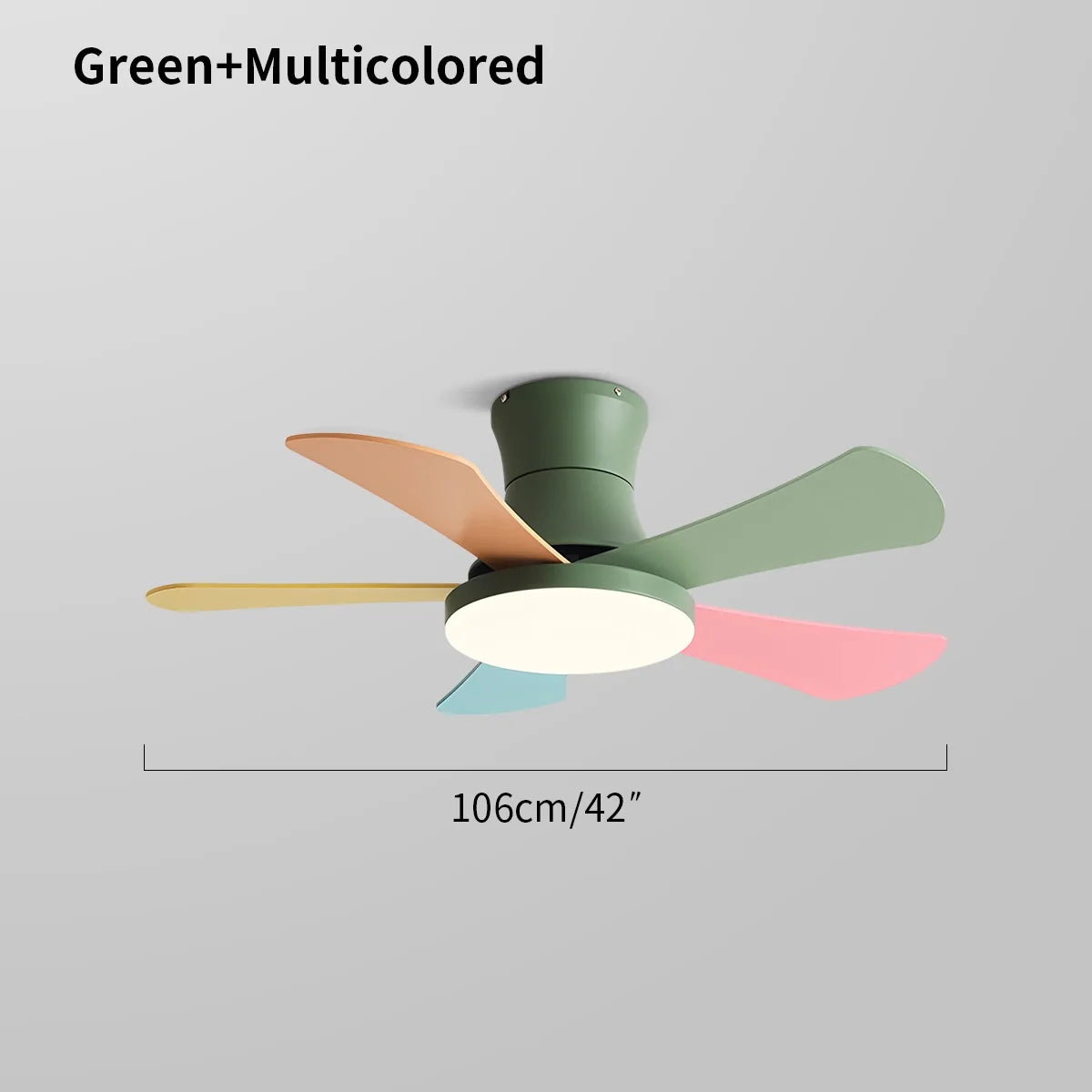 Scandi Low Profile Ceiling Fan with Light