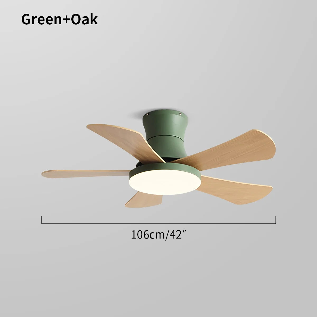 Scandi Low Profile Ceiling Fan with Light