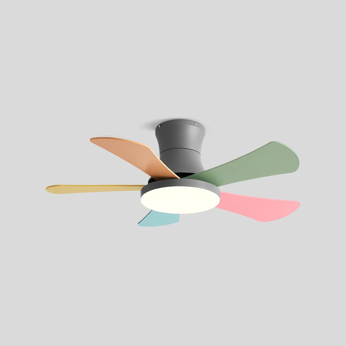 Scandi Low Profile Ceiling Fan with Light