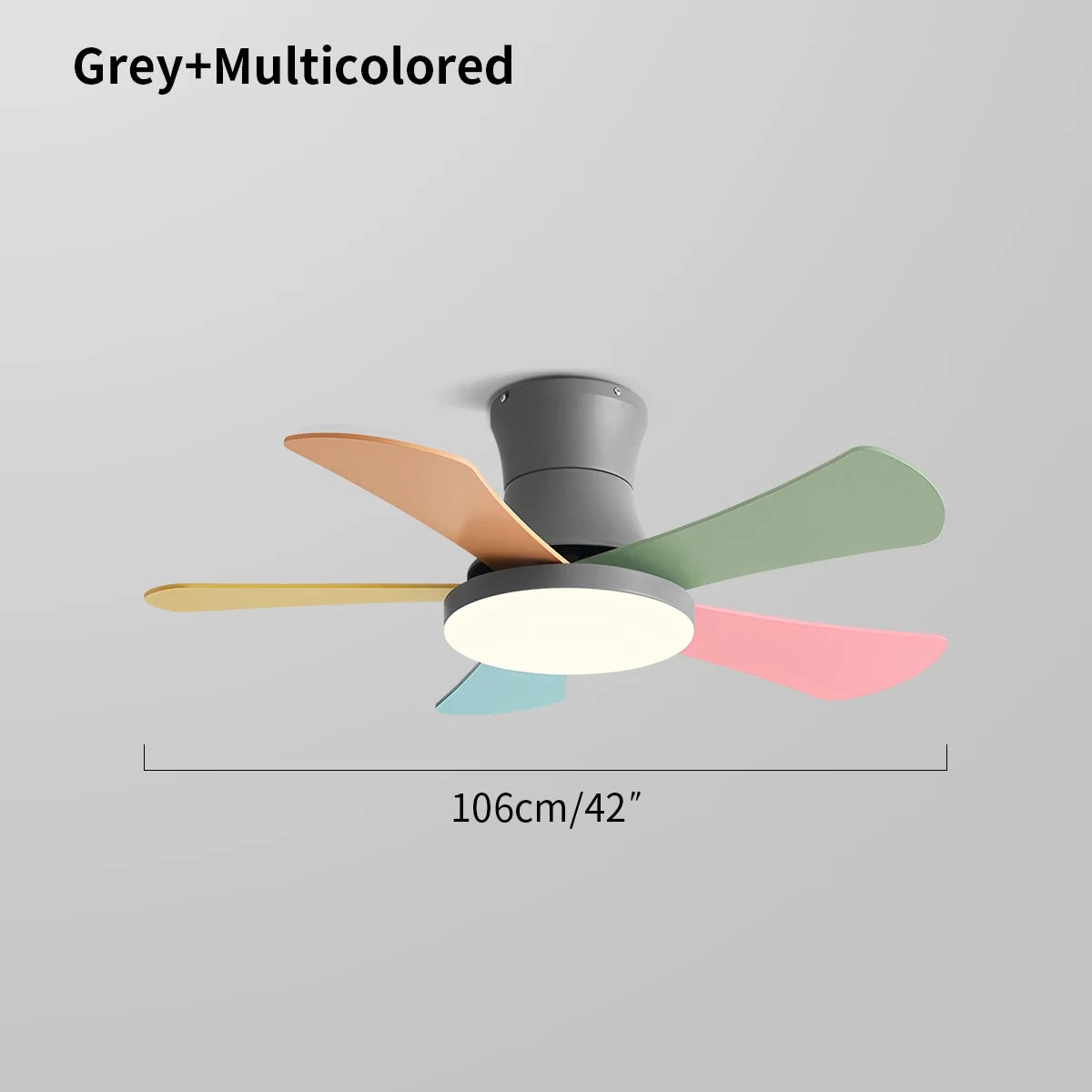 Scandi Low Profile Ceiling Fan with Light