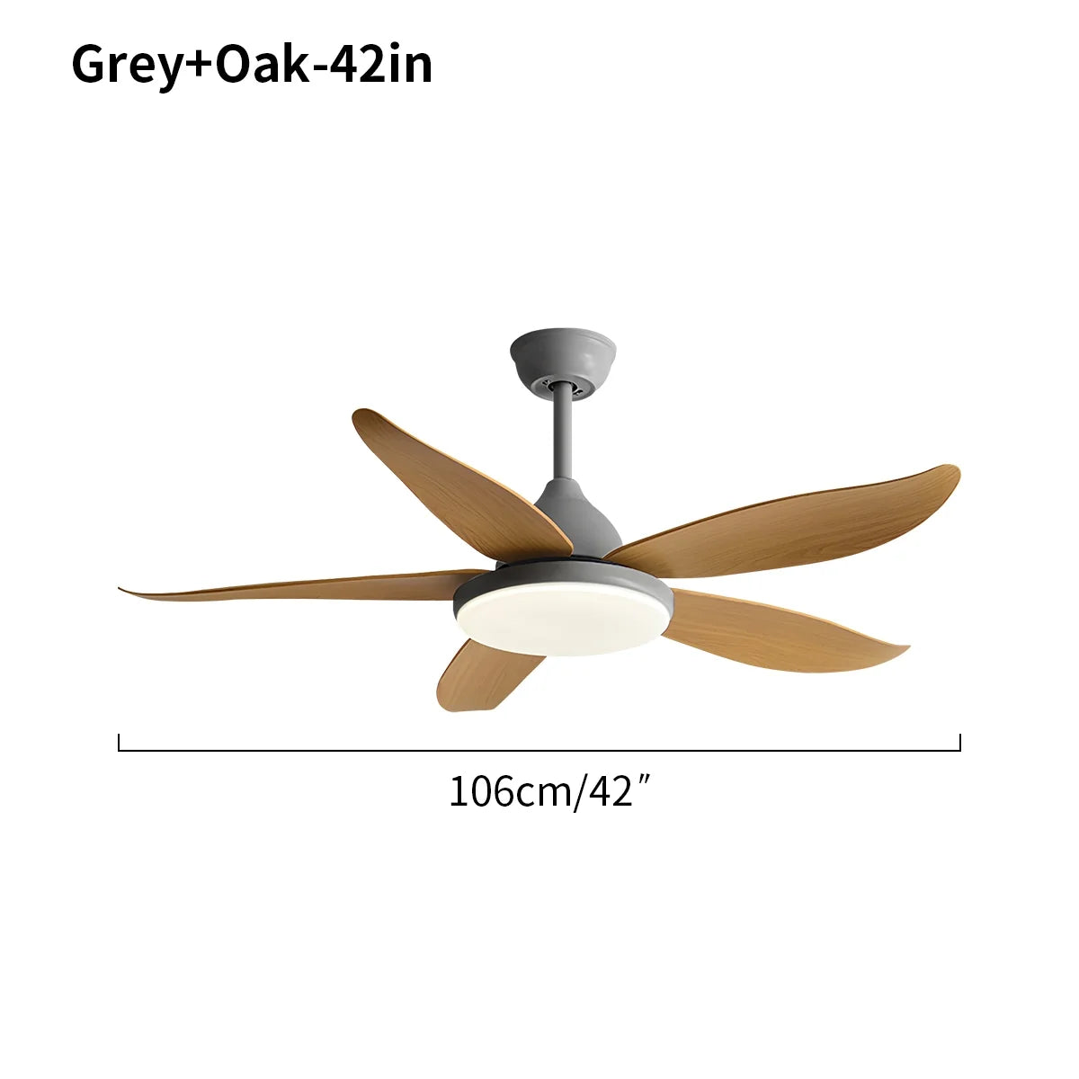 5 Blade Contemporary Ceiling Fan with LED Light