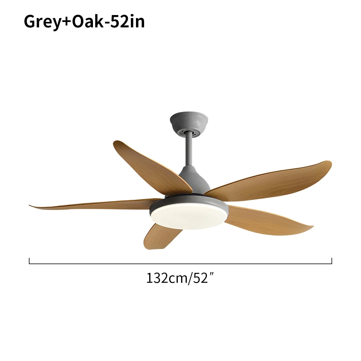 5 Blade Contemporary Ceiling Fan with LED Light