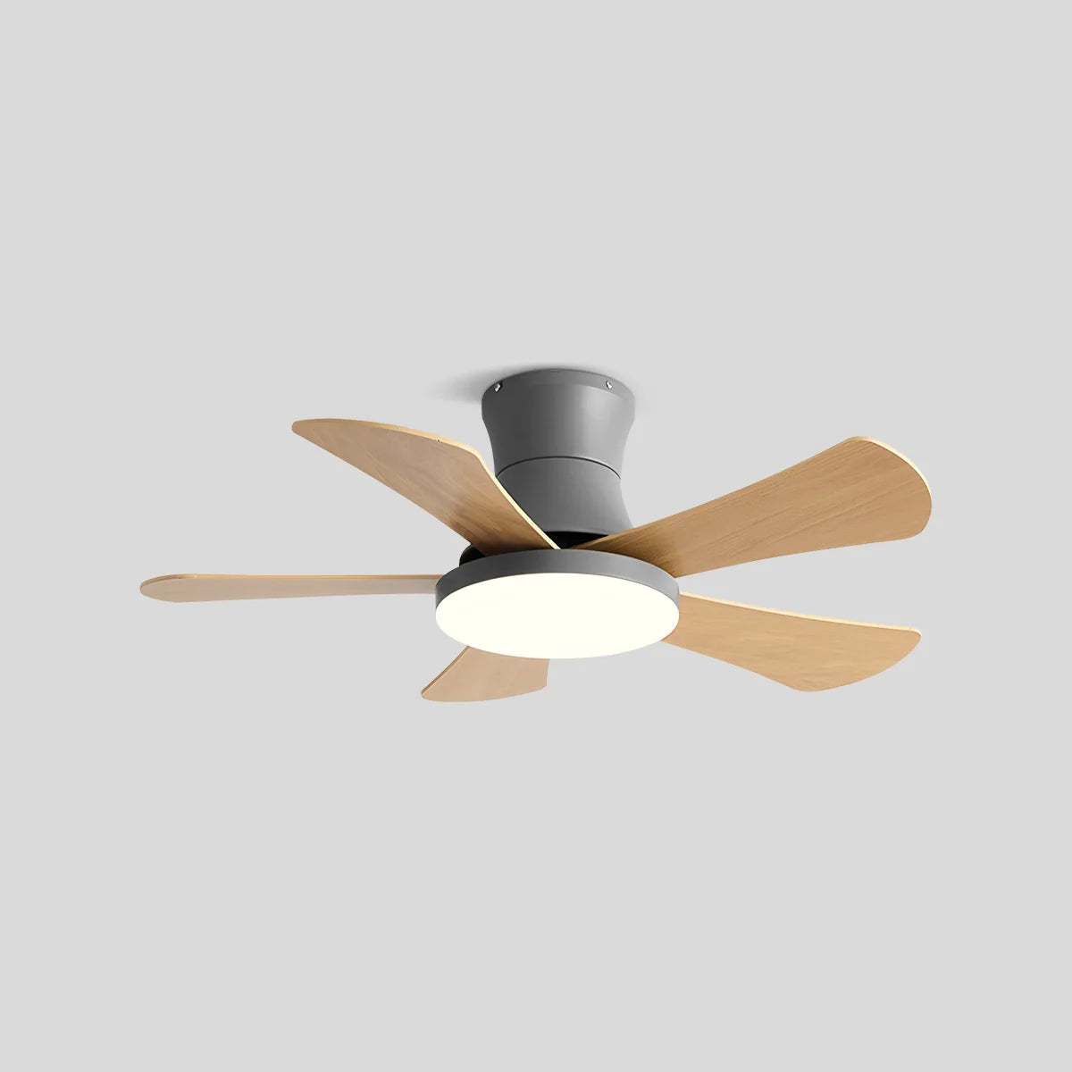 Scandi Low Profile Ceiling Fan with Light