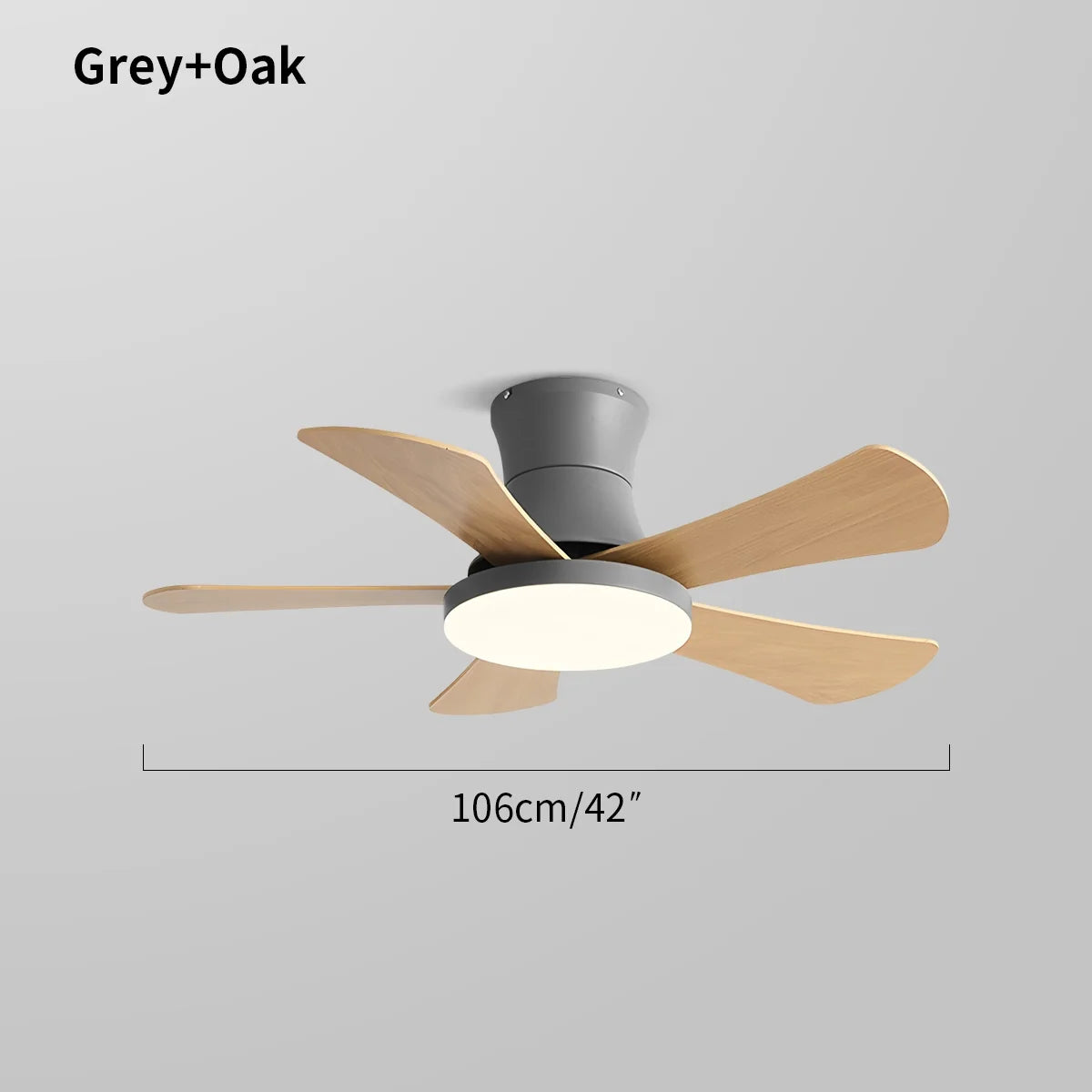 Scandi Low Profile Ceiling Fan with Light