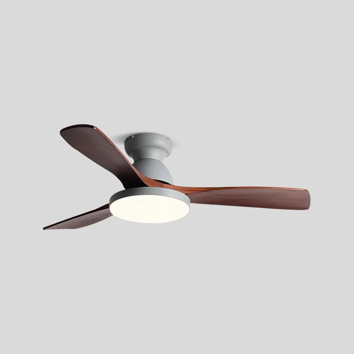 Vintage 3-Blade Wood Ceiling Fan with LED Light