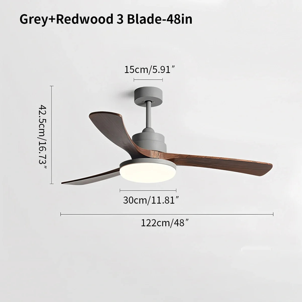 High Wind Wood Ceiling Fan Light
