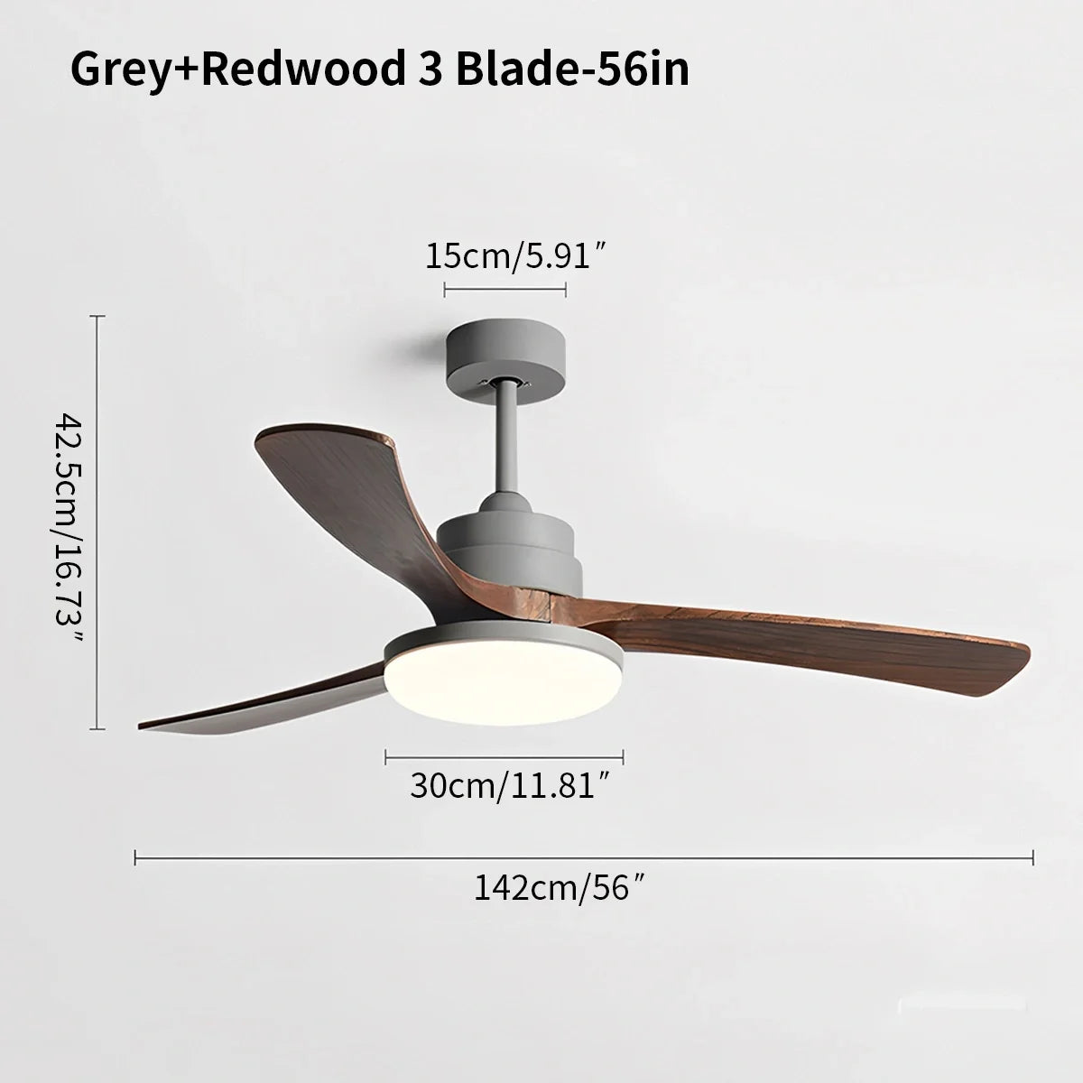 High Wind Wood Ceiling Fan Light