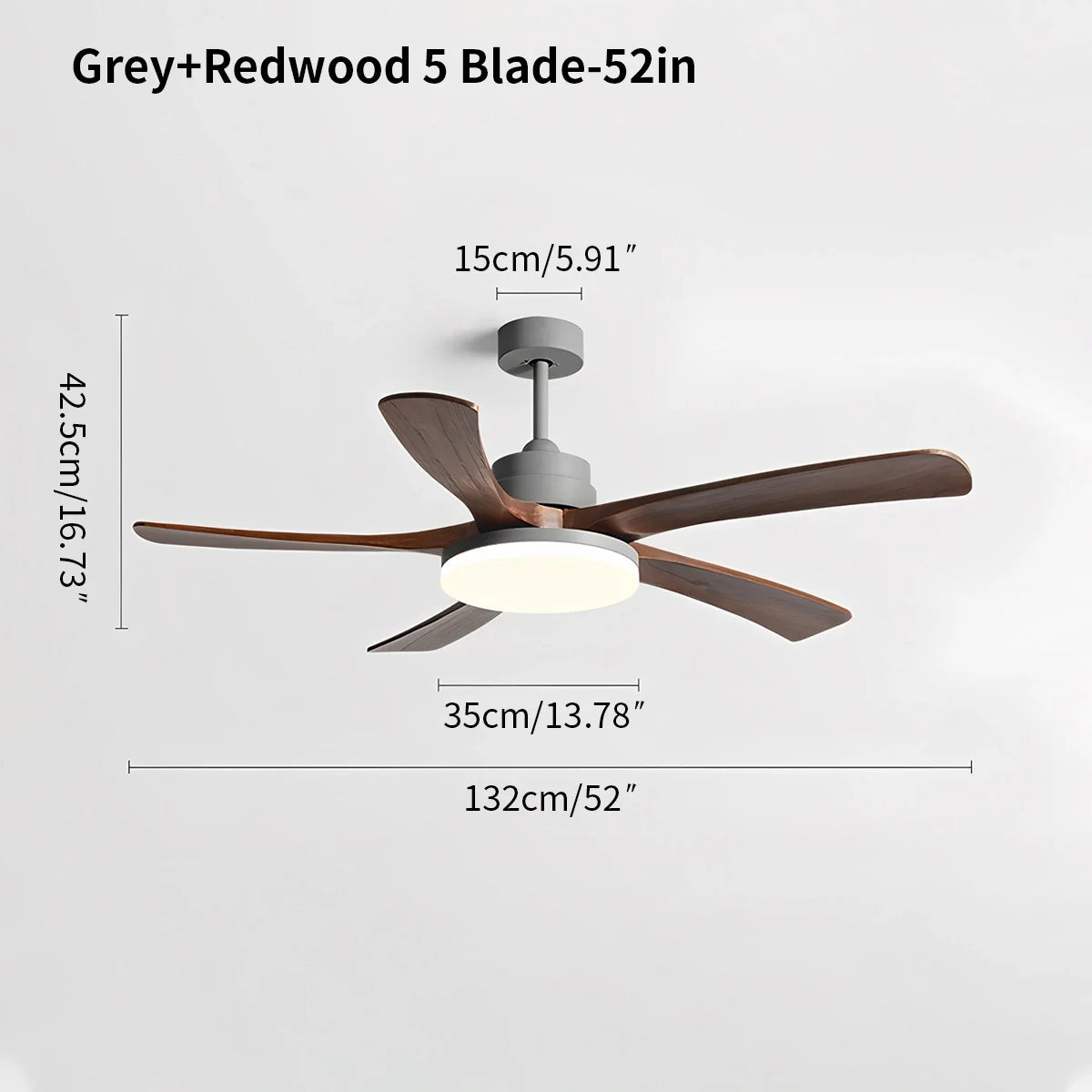 High Wind Wood Ceiling Fan Light