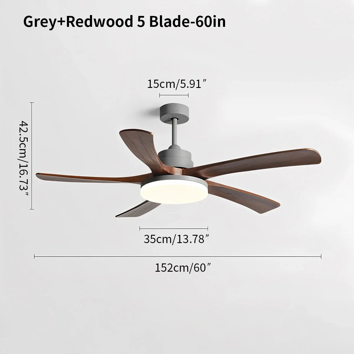High Wind Wood Ceiling Fan Light