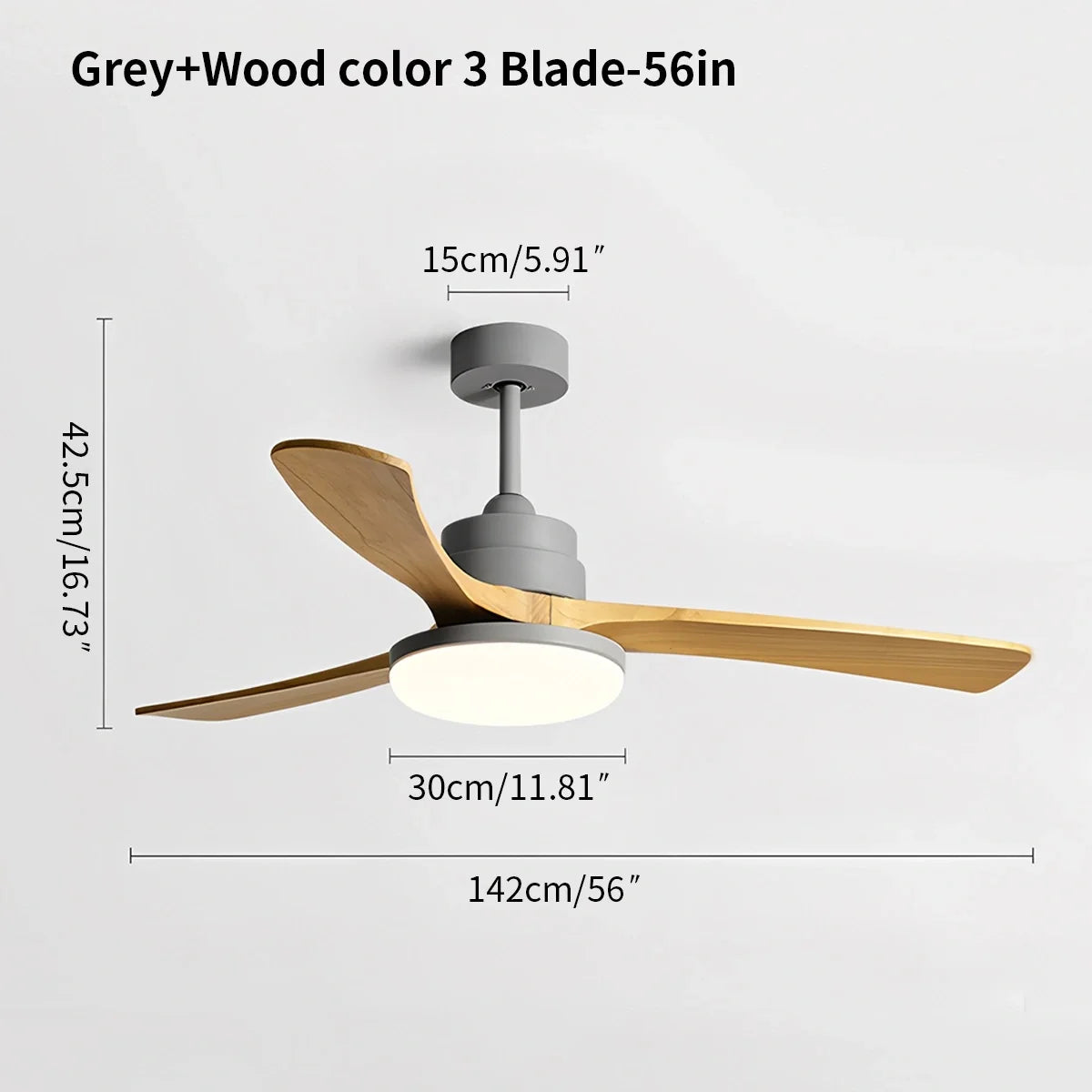 High Wind Wood Ceiling Fan Light