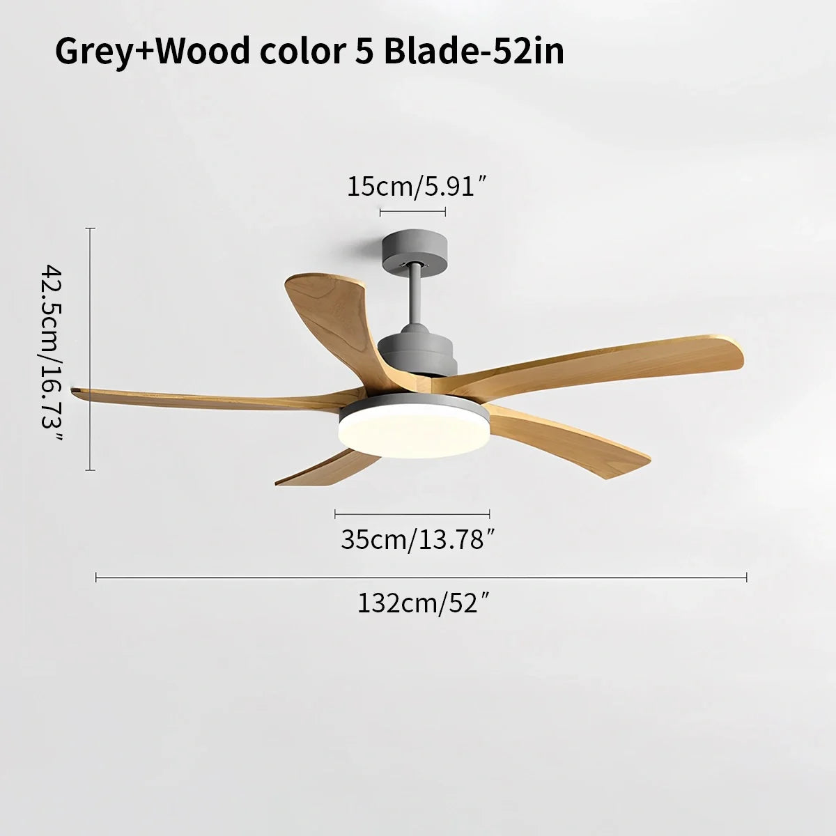 High Wind Wood Ceiling Fan Light