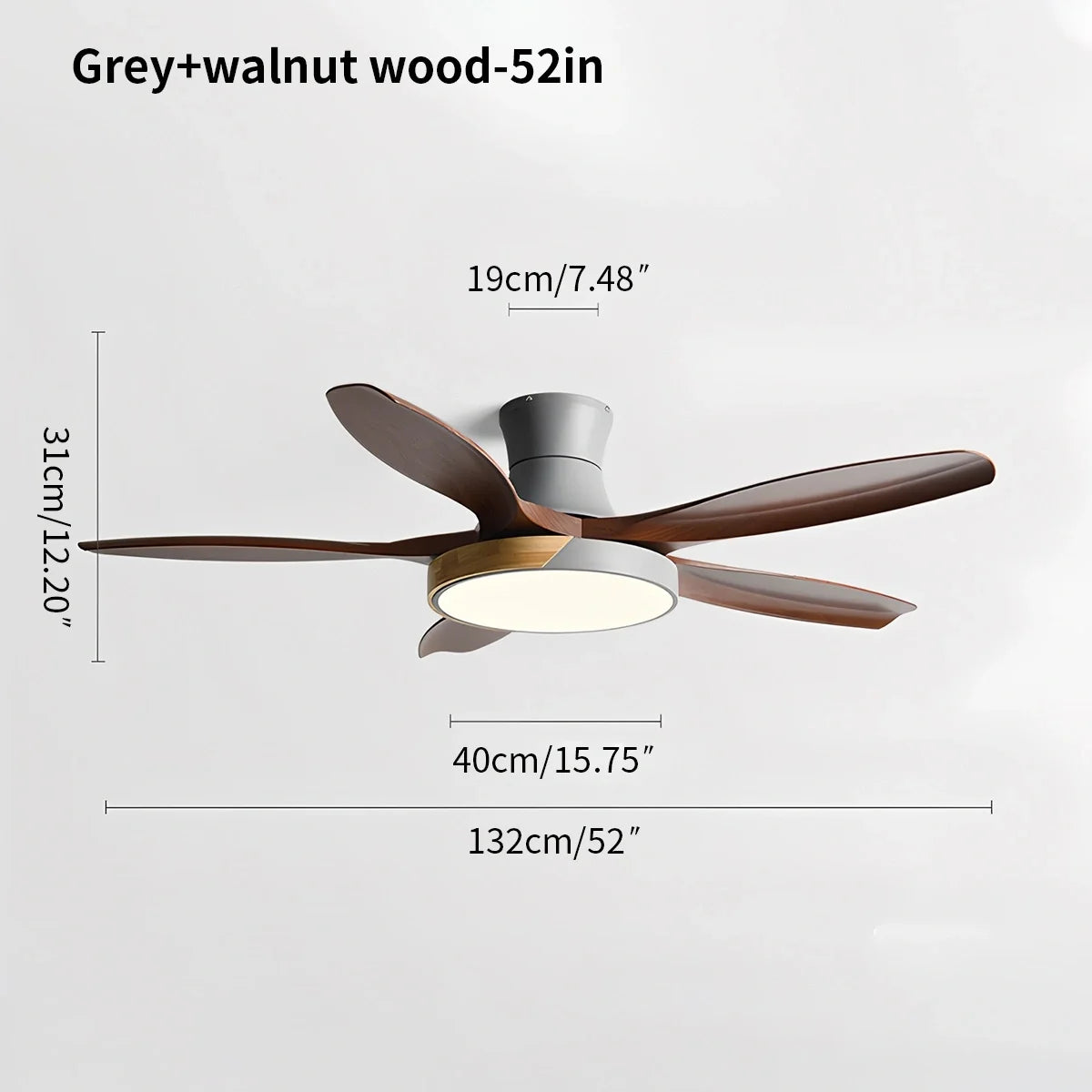 Nordic 5-Blade LED Ceiling Fan Light