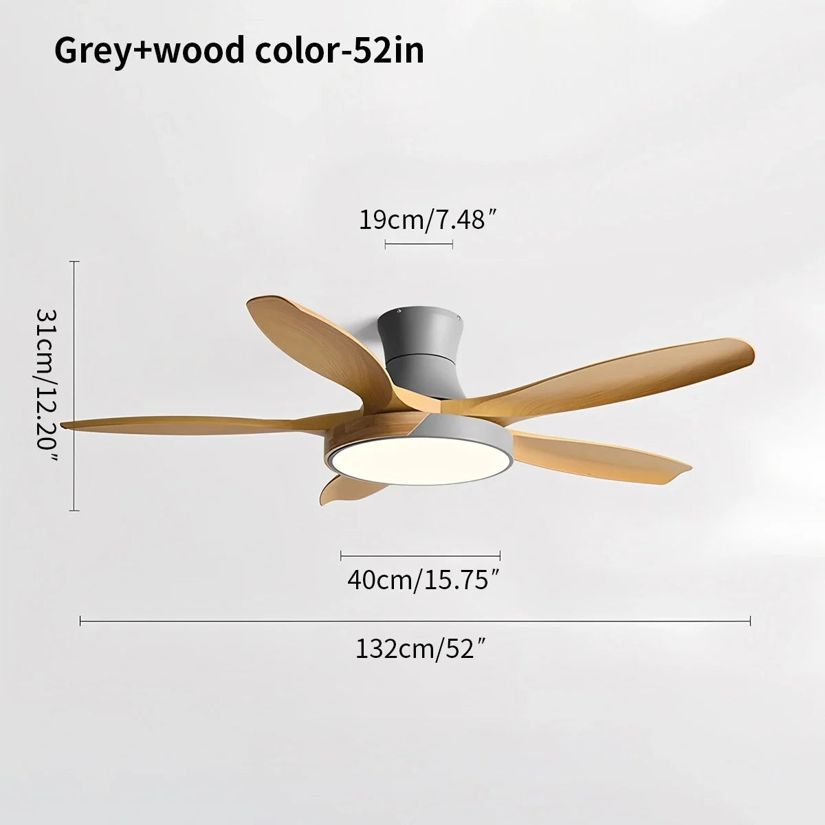 Nordic 5-Blade LED Ceiling Fan Light
