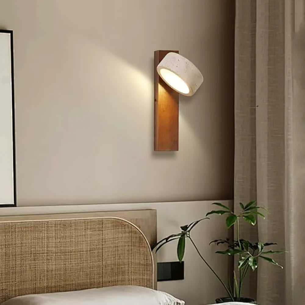 Grove Beam Travertine Wall Lamp