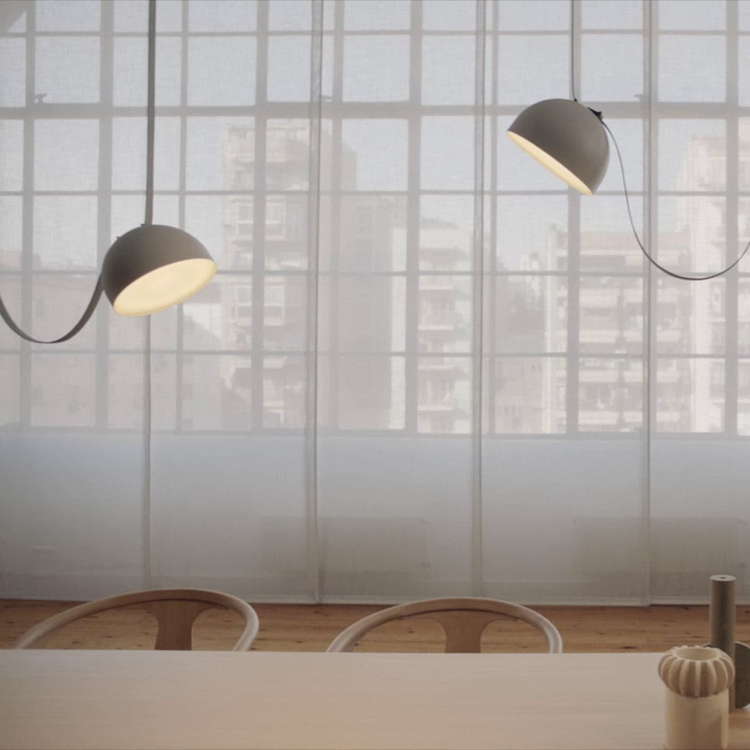 Light Rail Semispheres Canvas Pendant Lamp