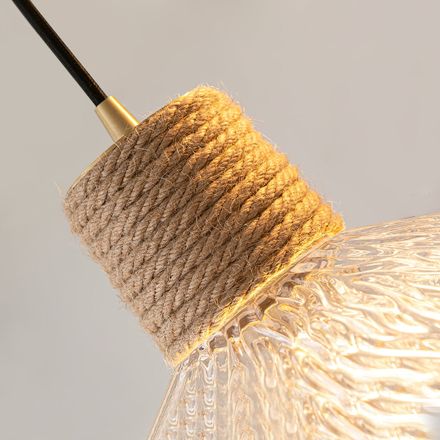 Hemp Rope Glass Pendant Lamp