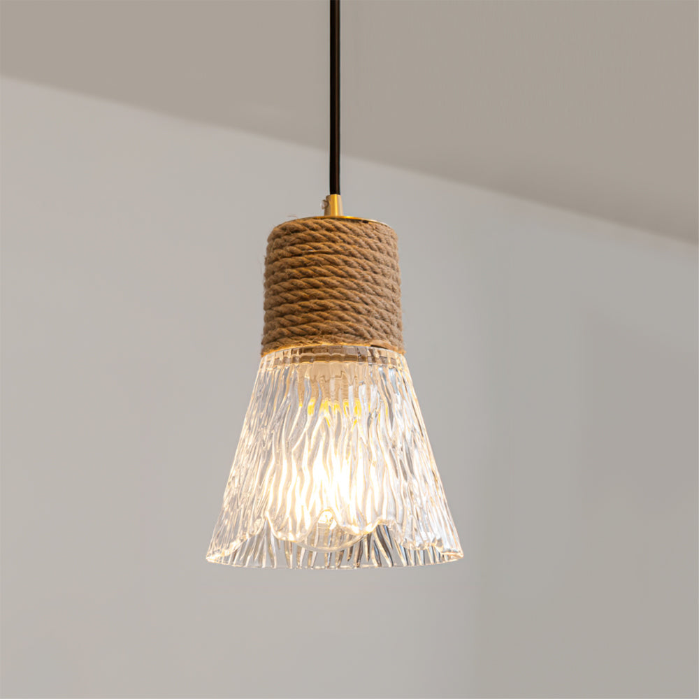 Hemp Rope Glass Pendant Lamp