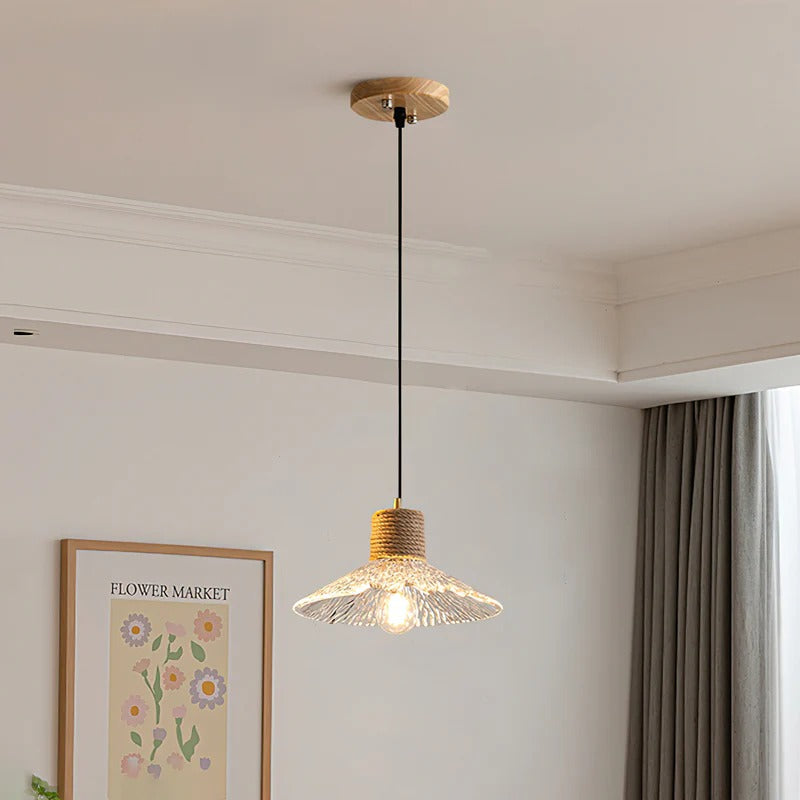 Hemp Rope Glass Pendant Lamp