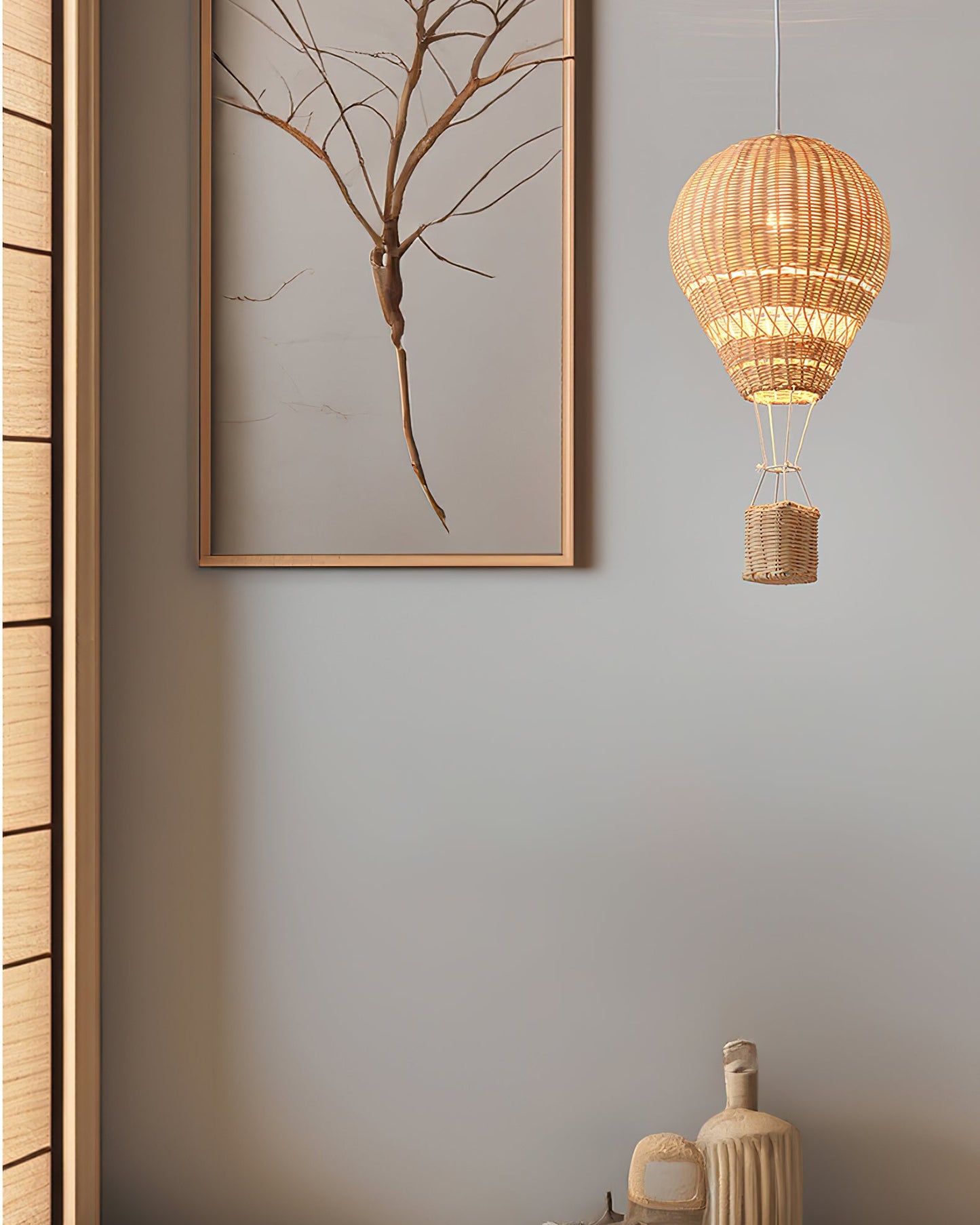 Hot Air Balloon Rattan Pendant Light
