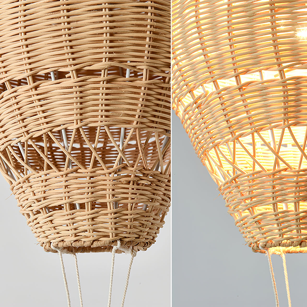 Hot Air Balloon Rattan Pendant Light