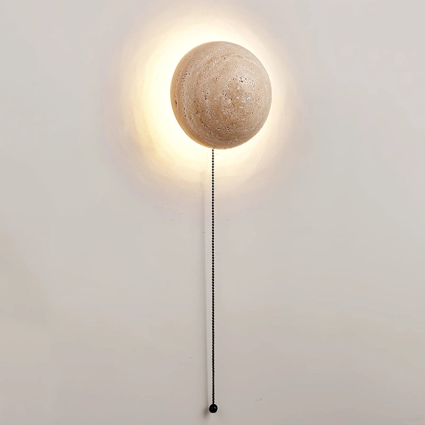 Luna Round Travertine Wall Light