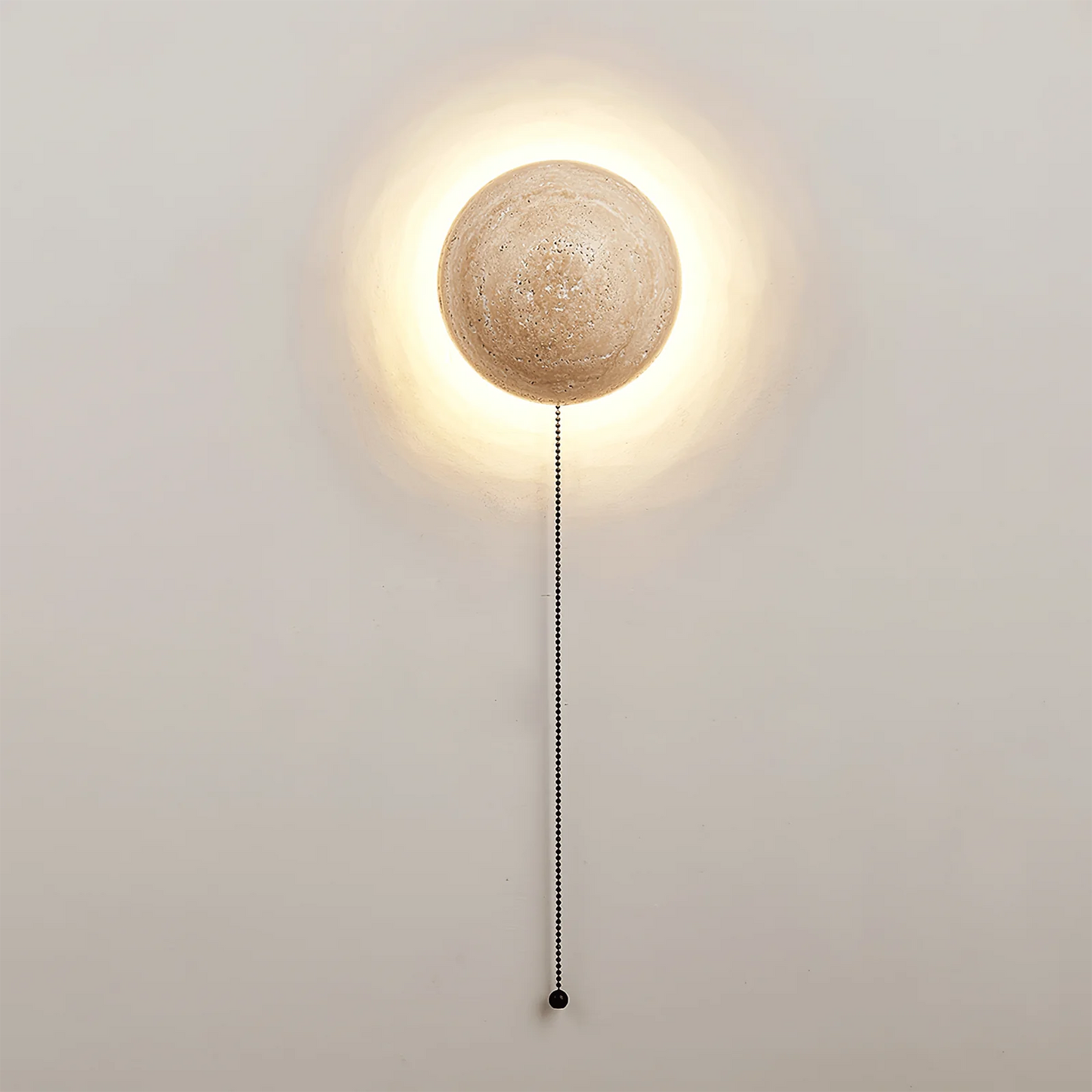 Luna Round Travertine Wall Light