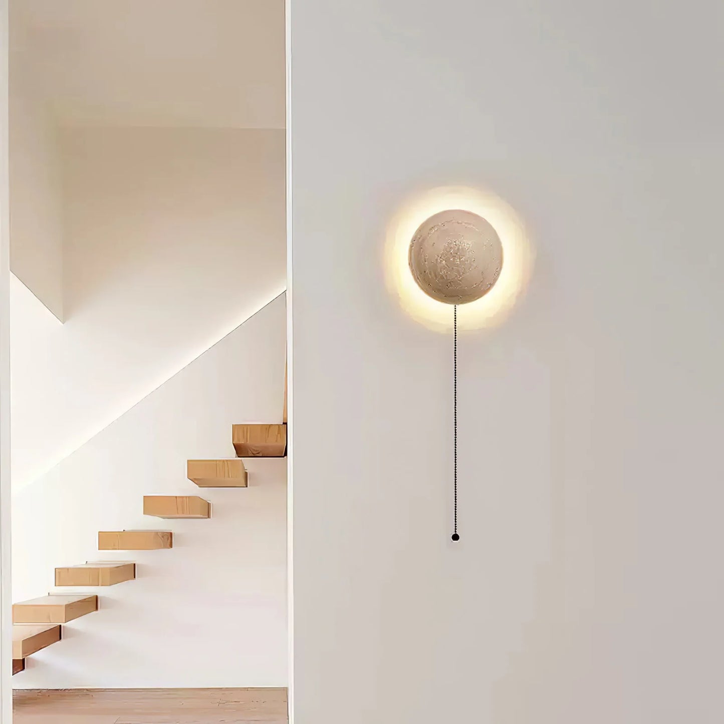 Luna Round Travertine Wall Light