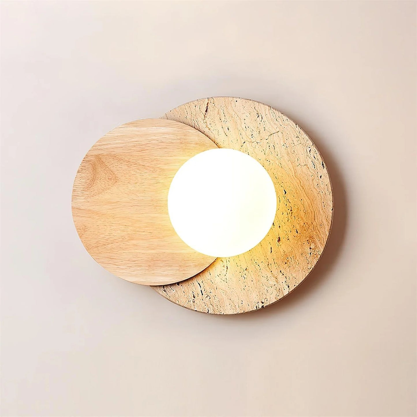 Lunar Eclipse Travertine Wall Lamp