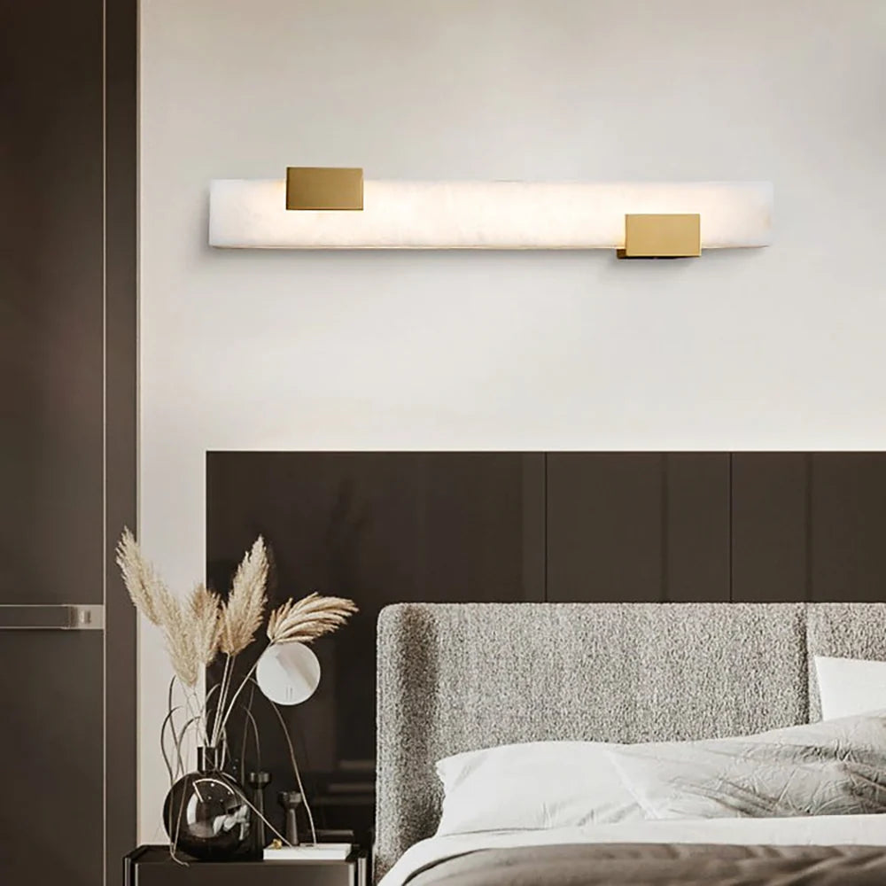 Luxury Rectangular Alabaster Wall Lamp