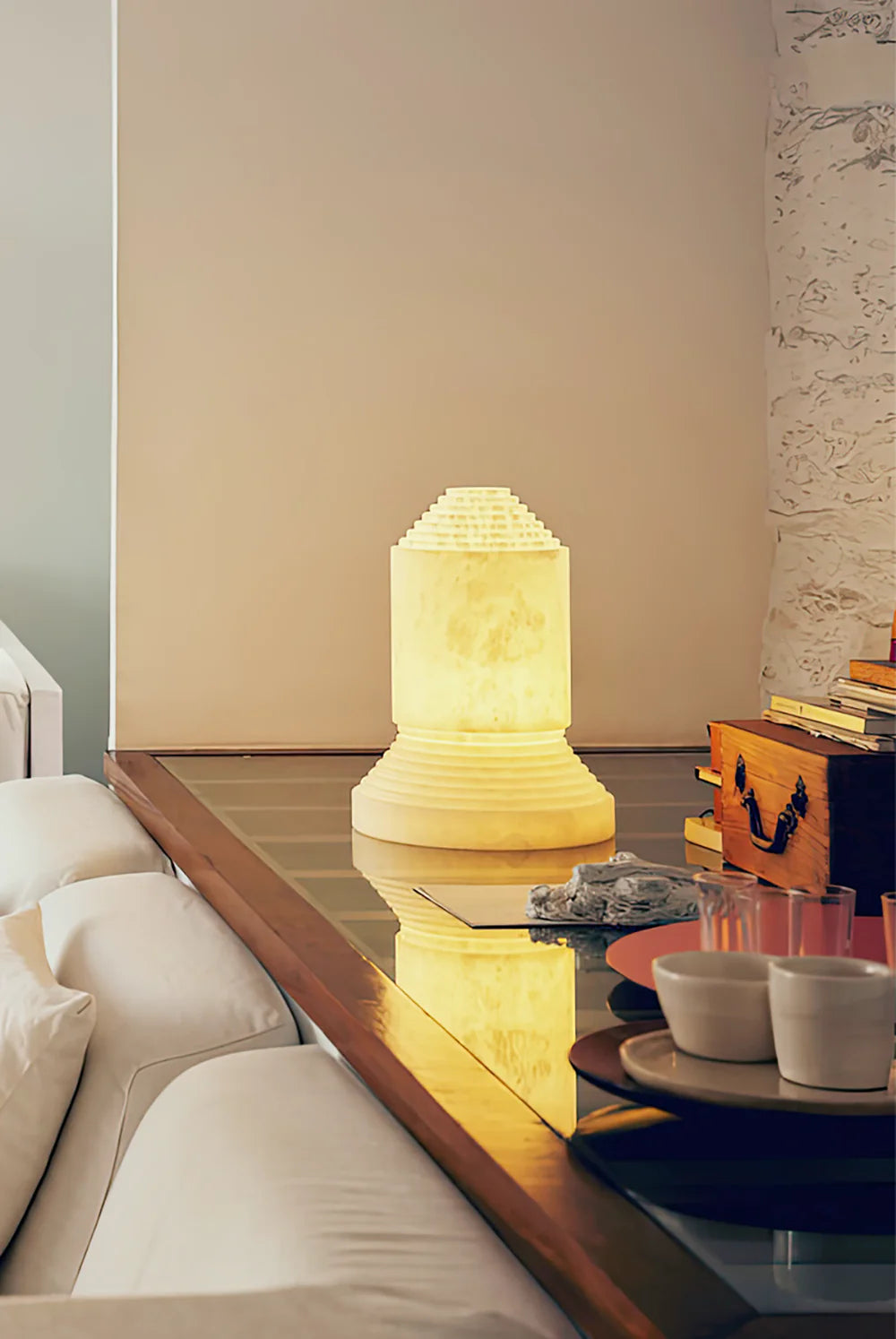 Modern Alabaster Babel Table Lamp