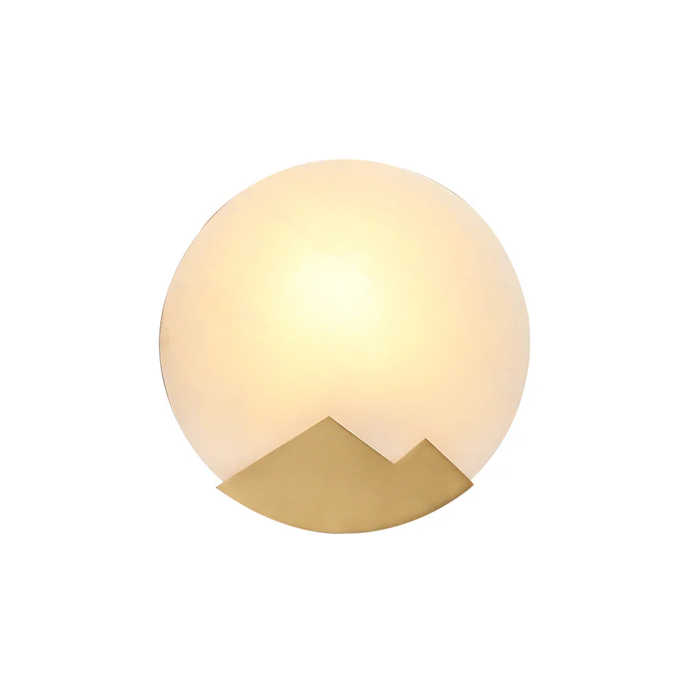Modern Alabaster Brass Wall Light