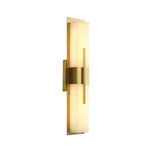 Modern Alabaster Cuboid Copper Wall Lamp