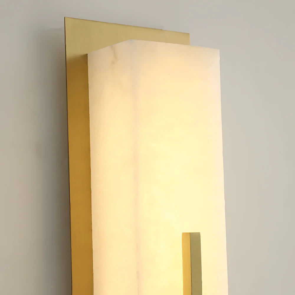 Modern Alabaster Cuboid Copper Wall Lamp