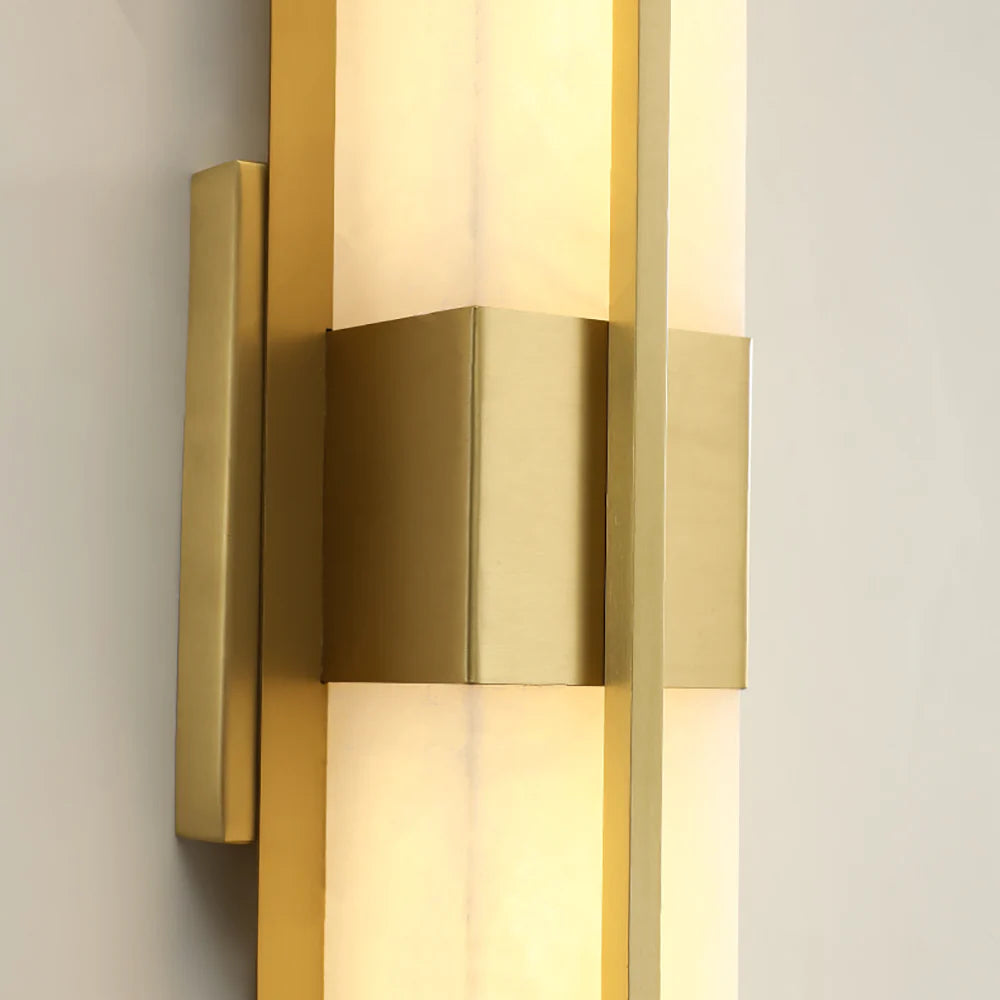 Modern Alabaster Cuboid Copper Wall Lamp
